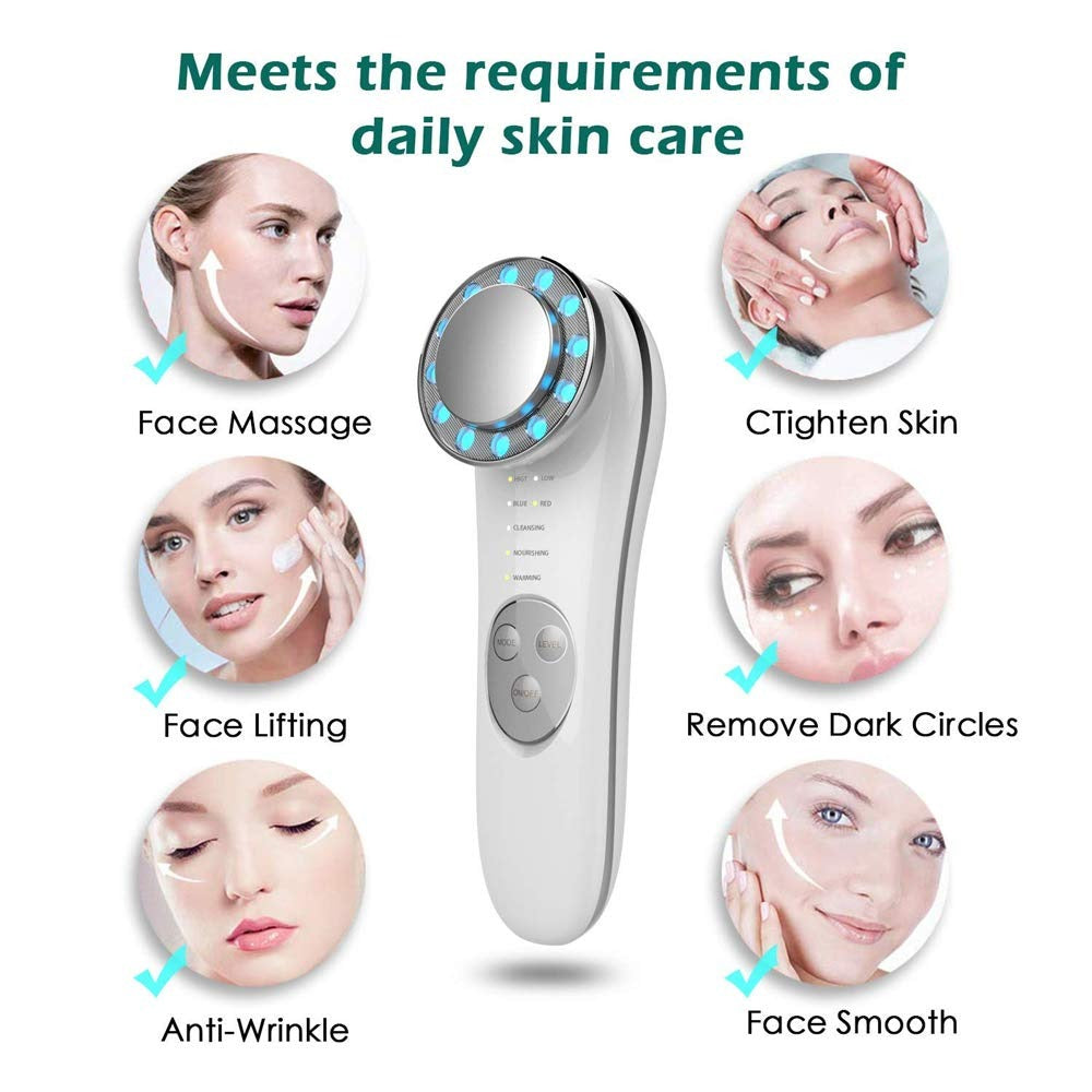 Facial Massager Skin Care Tools 7 In 1 Face Lifting Machine Galvanic Facial Machine Face Tightening Machine For Skin High Frequency Facial Machine