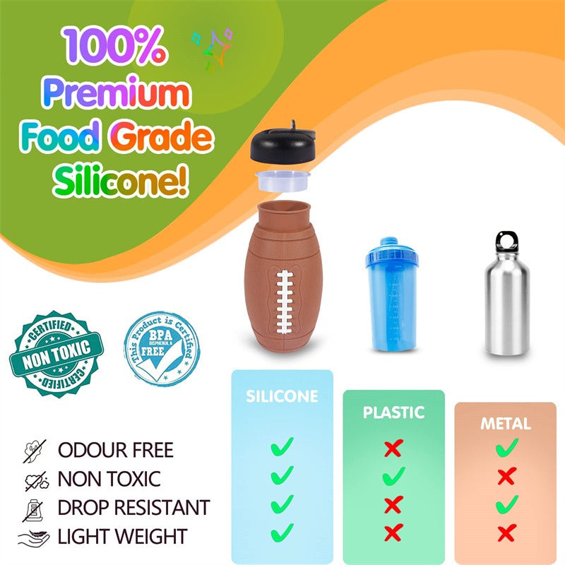 Outdoor Collapsible Sports Water Bottle Reusable Leak-proof Portable Football Water Bottle For All Sports