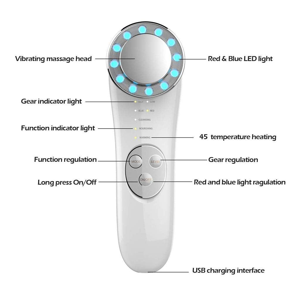 Facial Massager Skin Care Tools 7 In 1 Face Lifting Machine Galvanic Facial Machine Face Tightening Machine For Skin High Frequency Facial Machine