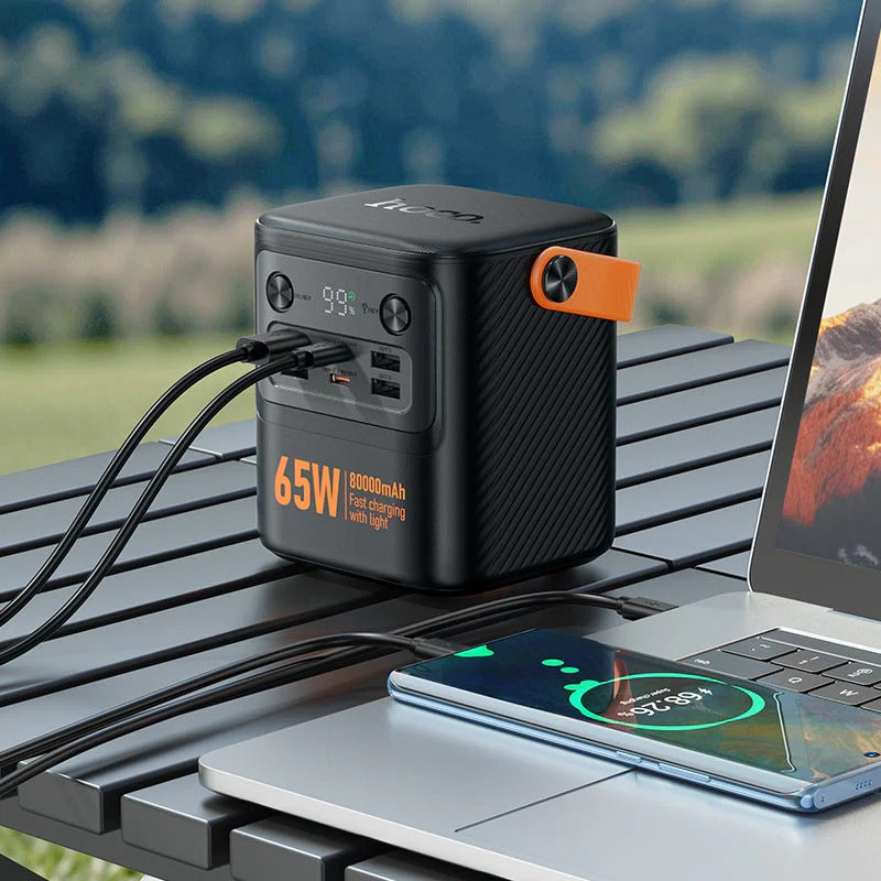 Hoco Pro Power Bank 80000mAh – 65W Fast Charging Portable Power Station