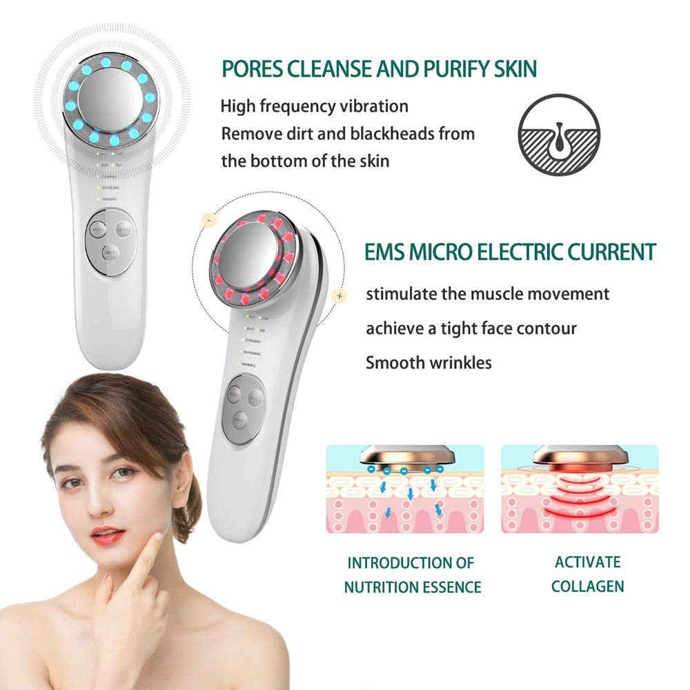 Facial Massager Skin Care Tools 7 In 1 Face Lifting Machine Galvanic Facial Machine Face Tightening Machine For Skin High Frequency Facial Machine