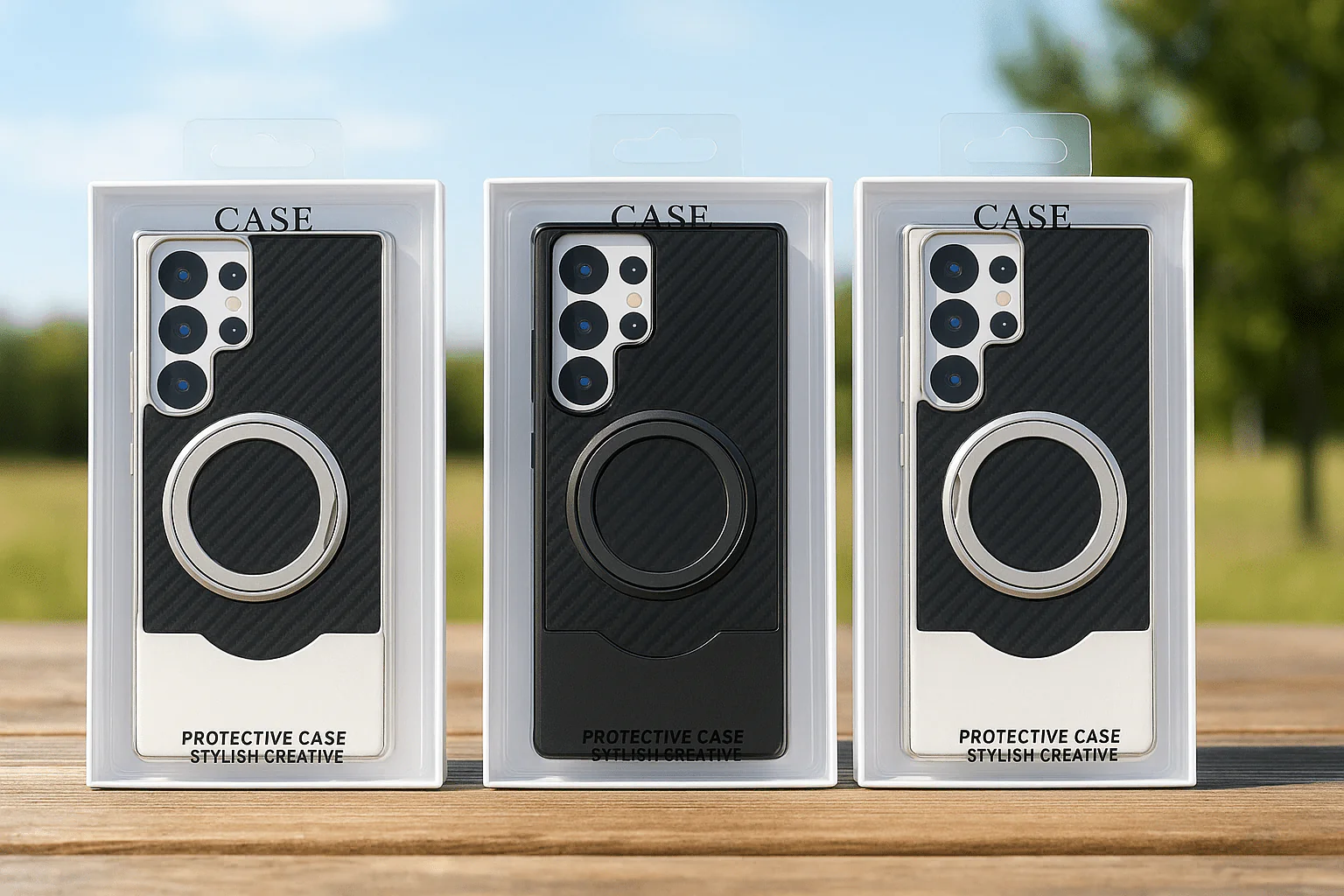 Carbon Fiber Magnetic Ring Case