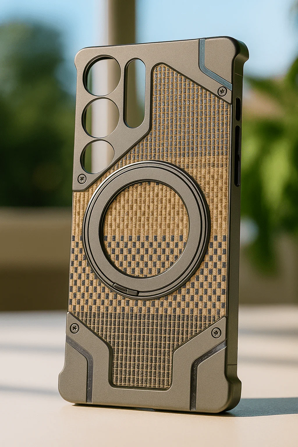 Heavy-Duty Armor Woven Back Case – Magnetic Ring Edition ©