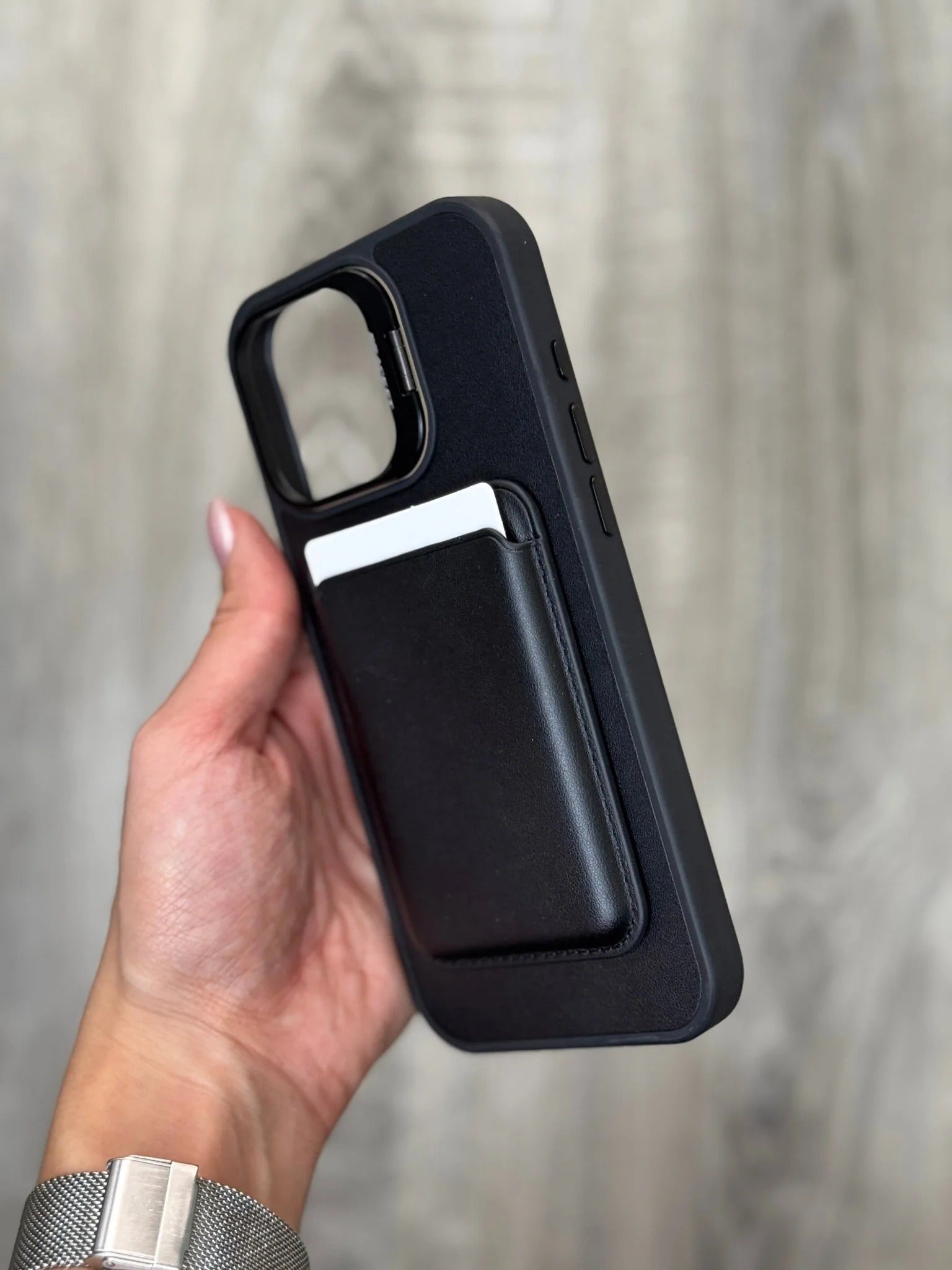 Black Wallet Phone Case with Card Holder