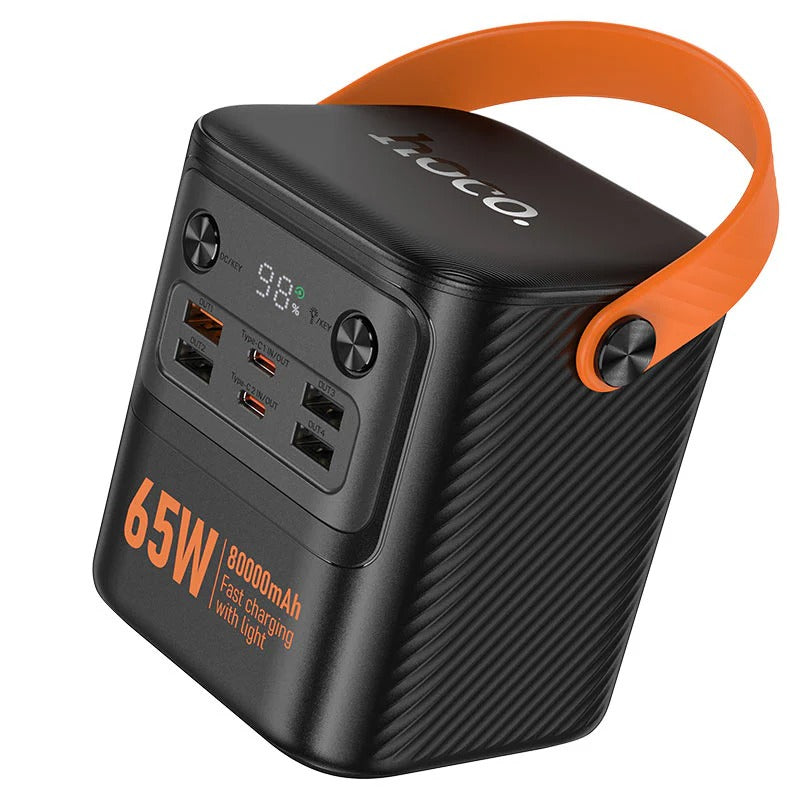 Hoco Pro Power Bank 80000mAh – 65W Fast Charging Portable Power Station
