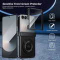 Magnetic Ring Kickstand Case with Tempered Glass