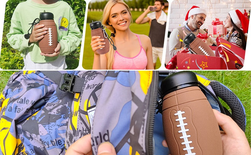 Outdoor Collapsible Sports Water Bottle Reusable Leak-proof Portable Football Water Bottle For All Sports